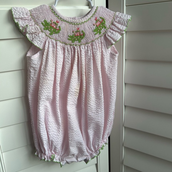 Shrimp & Grits Kids Smocked Alligator Bubble - Picture 2 of 8